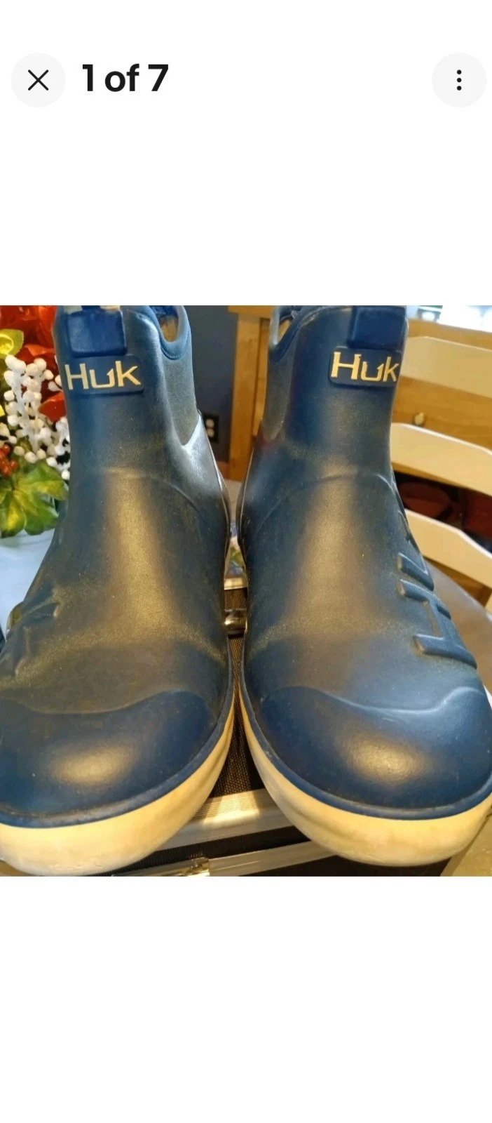 Mens Huk Performance Fishing Deck Shoes Boots Blue Sz 7