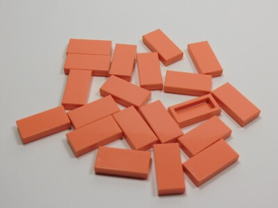 LEGO Lot of 20 Coral Pink 1x2 Smooth Tiles Plates Q13