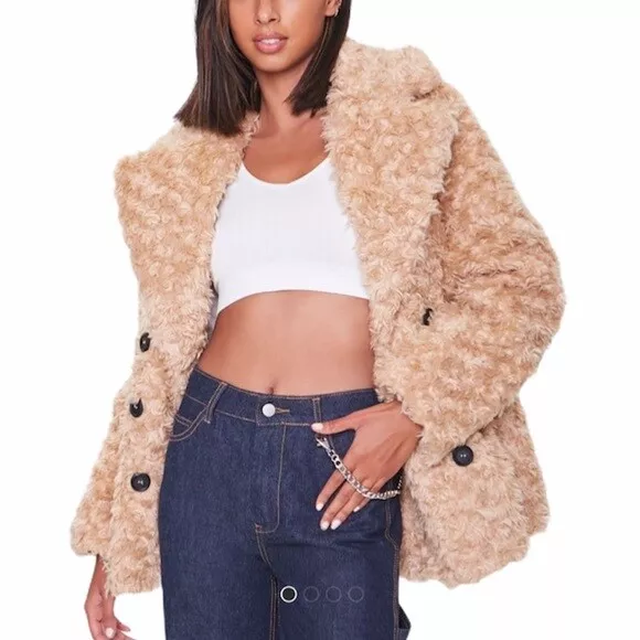 Faux shearling teddy coat hotsell forever 21