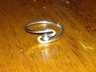 S.Silver 925 Toe Ring Siz 4.2 [WAVE DOME] Pinkie Knuckle Girl Midi Thumb vintage