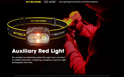NITECORE UT27 LEDs 520 Lumens Dual Beam Fusion Elite Headlamp Headlight - Picture 8 of 12