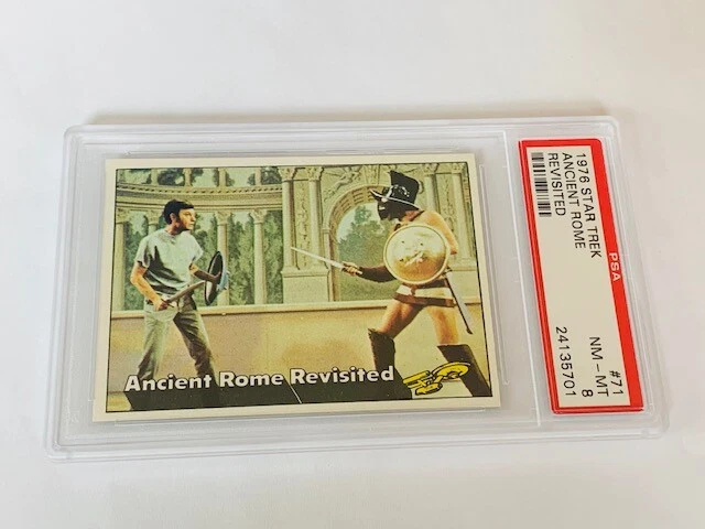 Коллекционная карточка Star Trek Captains Log 1976 Topps PSA 8 Ancient Rome No71 Mccoy Kirk - Изображение 2 из 3