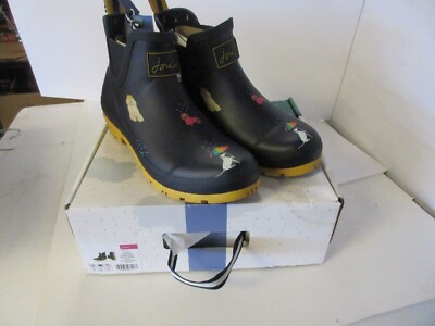 Joules Womens waterproof rain boots 218260 WelliBob Navy Rainbow Dog