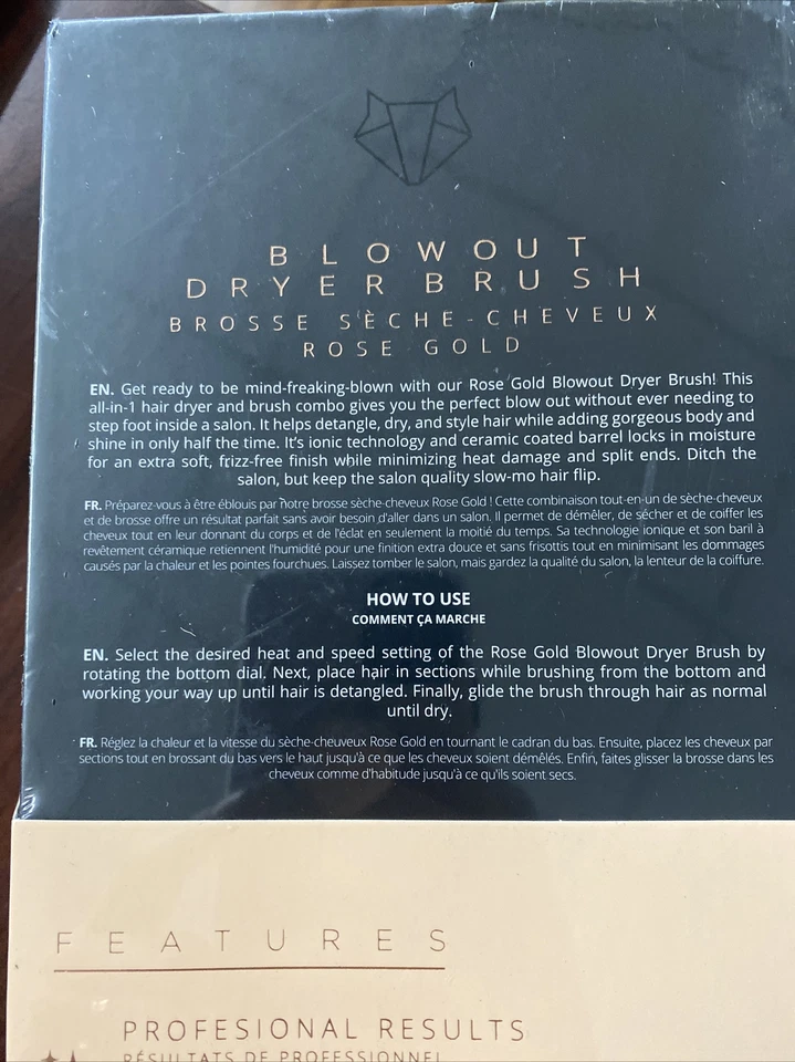 Cepillo Secador FoxyBae Oro Rosa NUEVO Sellado Foto 3 de 4