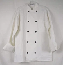 Uncommon Threads 3/4 Sleeve Poly/Cotton Twill Chef Coat White Med #109460 260B
