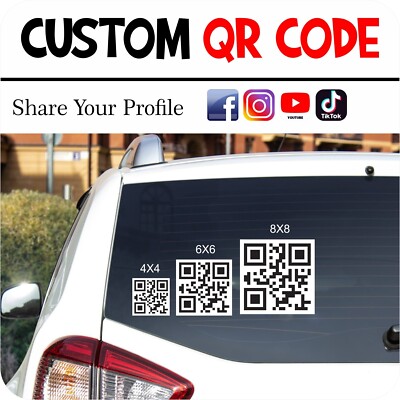 2 Pcs - Custom QR code - white background - LAMINATED | eBay