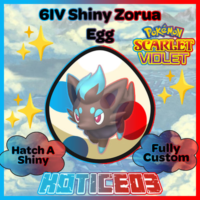 Zorua   SHINY 6IV EGG   Pokemon Scarlet & Violet   TEAL MASK DLC  
