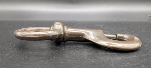 VINTAGE LUDELL BRASS SWIVEL SNAP HOOK 4.75'' SAILING RIGGING ORIGINAL ITALY - Picture 9 of 10