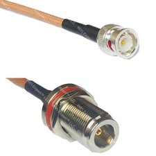 RG400 BNC MALE to N FEMALE BULKHEAD RF Cable FAST-SHIP LOT