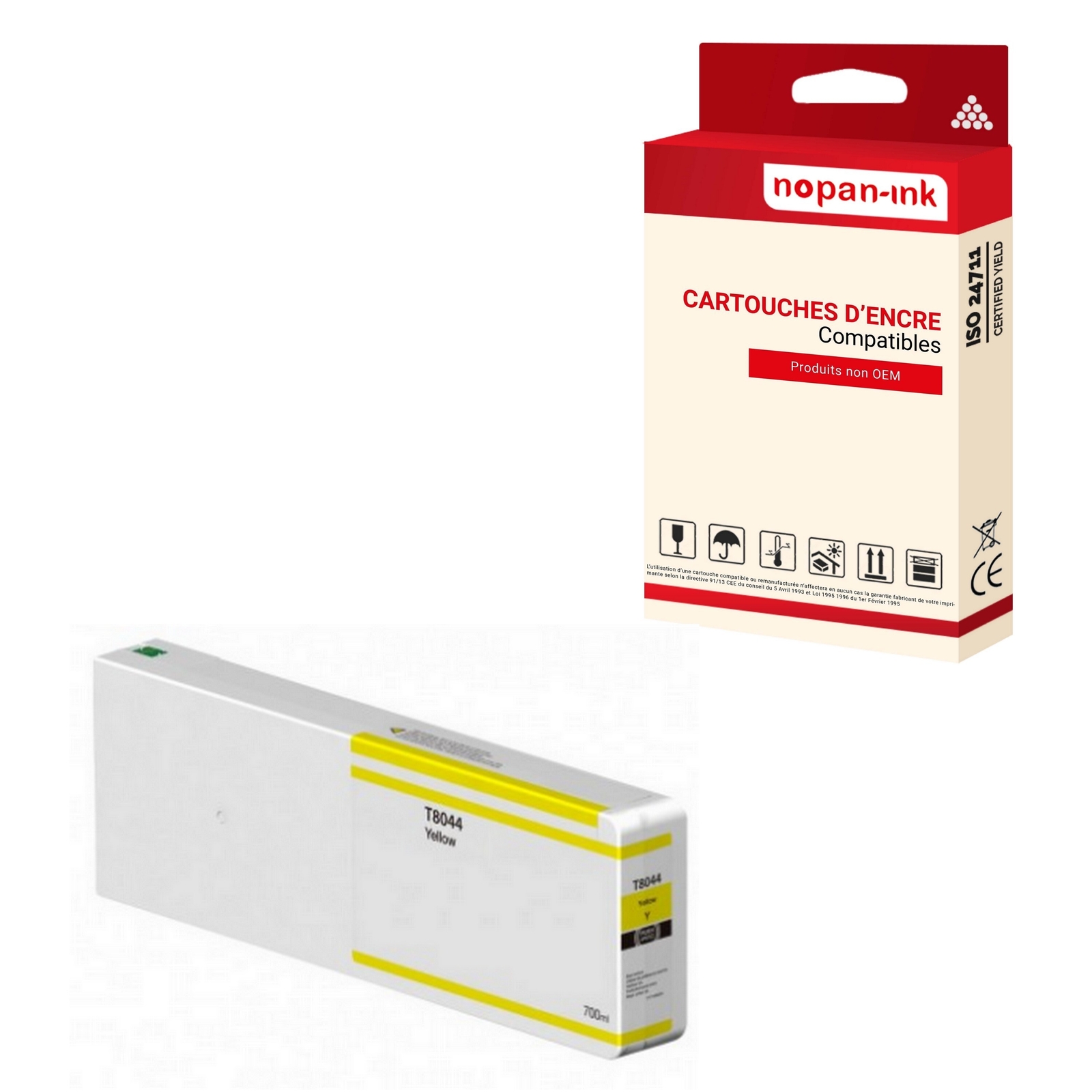 Cartouche Epson T8044 jaune compatible pour remplacer la C13T804400