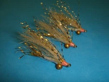 FLY FISHING FLIES - Pink/Pearl/Tan GOTCHA GOLD size #8 (6 Pcs.)