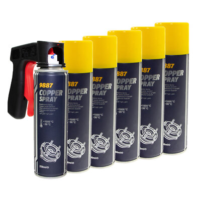 Kupferpaste 6 X 250 ml Spray Kupfer Paste Copper MANNOL 9887 mit Pistolengriff