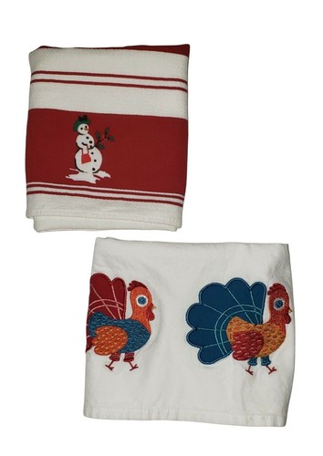 William Sonoma Küchen Geschirrtücher Truthahn Schneemann - Bild 4 von 7