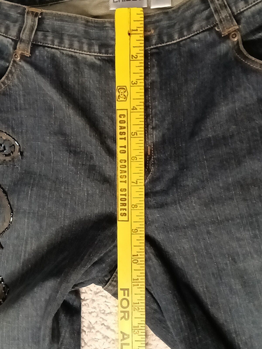Pantalones de mezclilla para mujer Chico talla 2,5 diseños con cuentas azul tiro medio 10,5" ins 31,5" - Imagen 8 de 17
