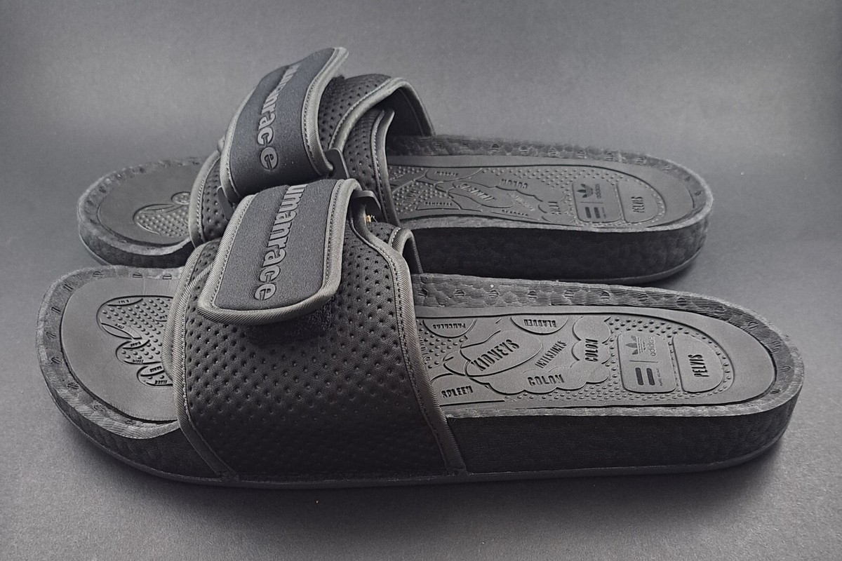 在庫処分 adidas x ファレル ウィリアムス スライド GX2483 Men Size 7 Adidas Pharrell x Chancletas Hu Slip On Boost