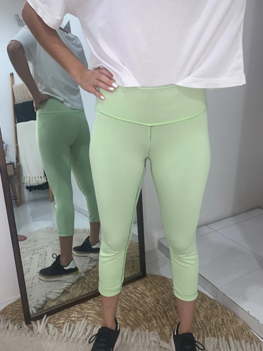 LULULEMON Reversible Wunder Under Pine Mint Green Black Leggings 6