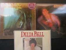 3 country bluegrass LP lot,Delia Bell,Emmylou Harris Last Date,Pieces of the Sky