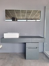 Mobile bagno in Ecomalta L 150 Cm con lavabo, cassetto e specchio - Tosco 4