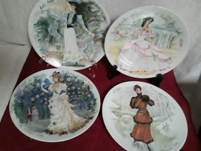 D'Arceau Limoges Vtg 1976 Collector Plates Set Of 4 ''Le Femmes Du Siecle'' EC