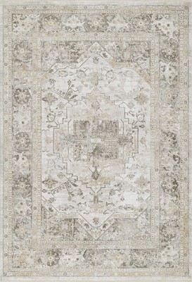 Momeni Cambridge Viscose and PES Traditional Indoor Area Rug, Taupe, 2'2'' X 7'6''