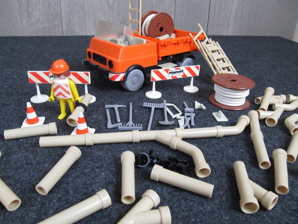 Vintage 1976 Playmobil System Construction Worker Sets: Dump truck