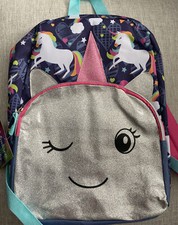 Girls Unicorn and Rainbows 15 inch Backpack NWT
