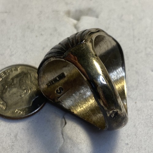 Old Pawn Native American Navajo Rich Blue Bisbee Turquoise Sterling Silver Ring - Picture 7 of 14
