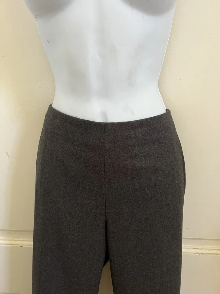 РЯД НОВЫЙ! Темно вересковый серый 100% Virgin шерсти стороны молнии тонкий ноги брюки размер 6 - Изображение 3 из 4