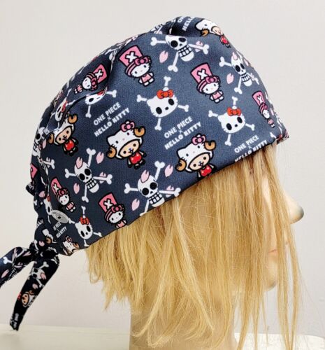 HELLO KITTY X ONE PIECE SMASHUP MEDICAL NURSE SCRUB CAP (2 SIZE SELECTION) - Picture 2 of 6