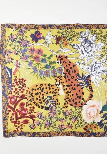 Anthropologie Silk Tger Print Scarf 25x25 - Picture 3 of 4