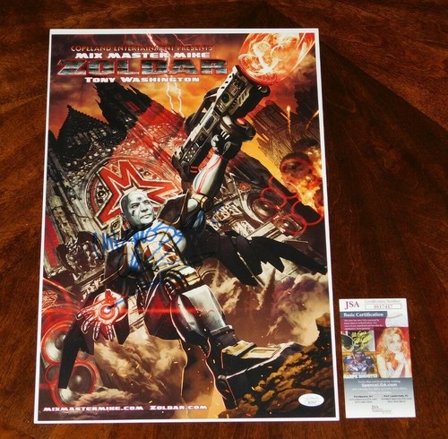 DJ MIX MASTER MIKE SIGNED 12X18 ZOLDAR PROMO POSTER BEASTIE BOYS JSA COA!!! - Picture 1 of 2