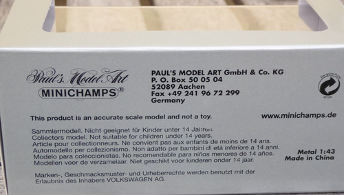 Minichamps 1/43 VW PHAETON Limusina Negra Volkswagen Concesionario Caja OVP - Imagen 4 de 4