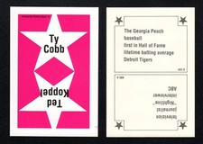 Ty Cobb Tigers Baseball Player - Vintage 1990 Parker Brothers Game Card #405B