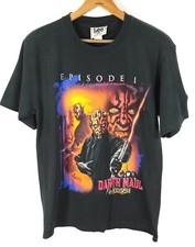 Vtg Darth Maul Graphic T-Shirt Men's Med Black Star Wars Episode 1 The Dark Side