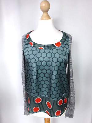 Tunique Fluide Satinée One Step Taille S – Vert élégant, Manches Longues