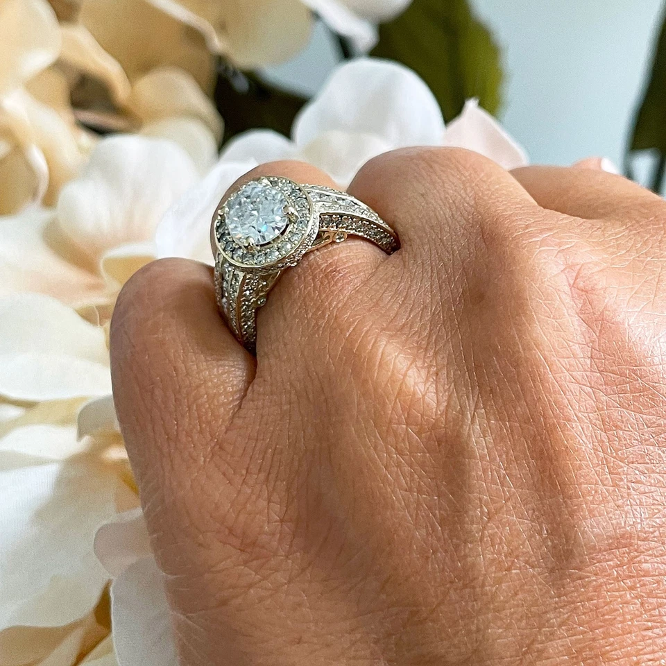 IGI CERTIFIED 14K YELLOW GOLD OVAL AND ROUND DIAMOND ENGAGEMENT RING 4.00CT - Image 4 of 4