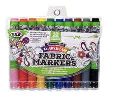 Tulip Fabric Markers Brush Tip 10 Pack Rainbow