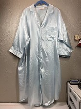 Vintage Vandemere Light Blue Sleepshirt Button Down Nightgown JCPenney Large