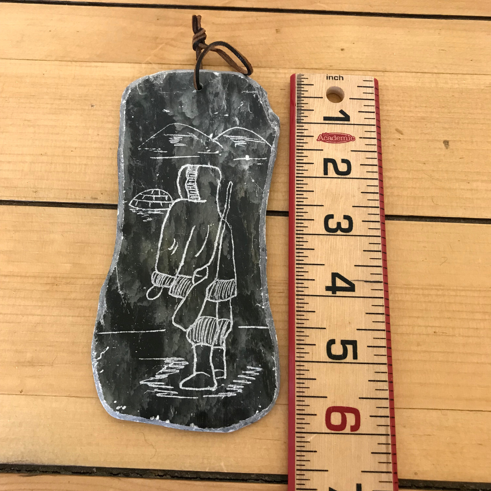 Soapstone Scrimshaw Etched Carving Wall Hanging DIMU Signed Dieter