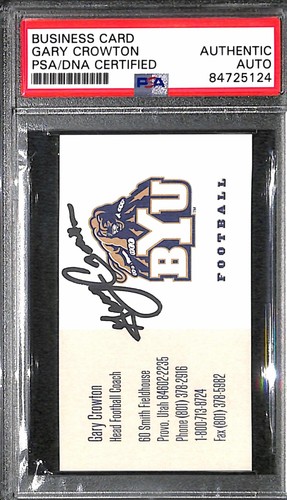 Gary Crowton "Brigham Young BYU Cougars" Signed Autographed Business Card PSA - Picture 2 of 3
