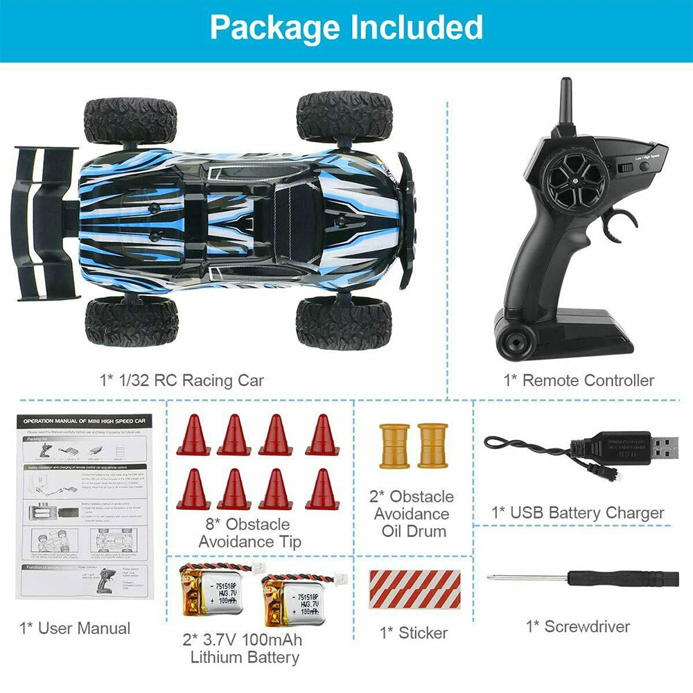 132 Car 2WD RC Monster Truck Mini OffRoad Vehicle 2.4G Remote Control