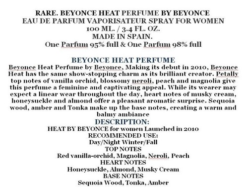 Rare. BEYONCE HEAT by Beyonce EDP Spray for Women 3.4 oz / 100ml . Variations - Picture 37 of 61