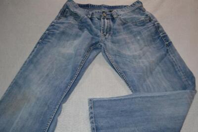 32148-a Buffalo David Bitton Jeans Travis Relaxed Fit Size 32 X 28 Blue Mens