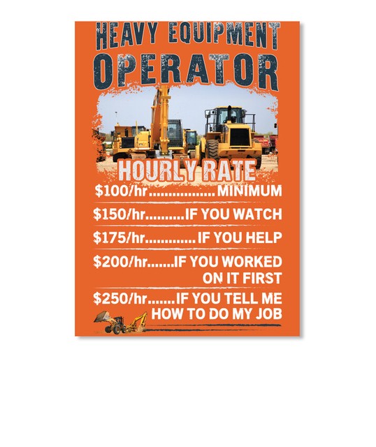 Heavy Equipment Operators Hourly Rate Sticker Portrait EBay