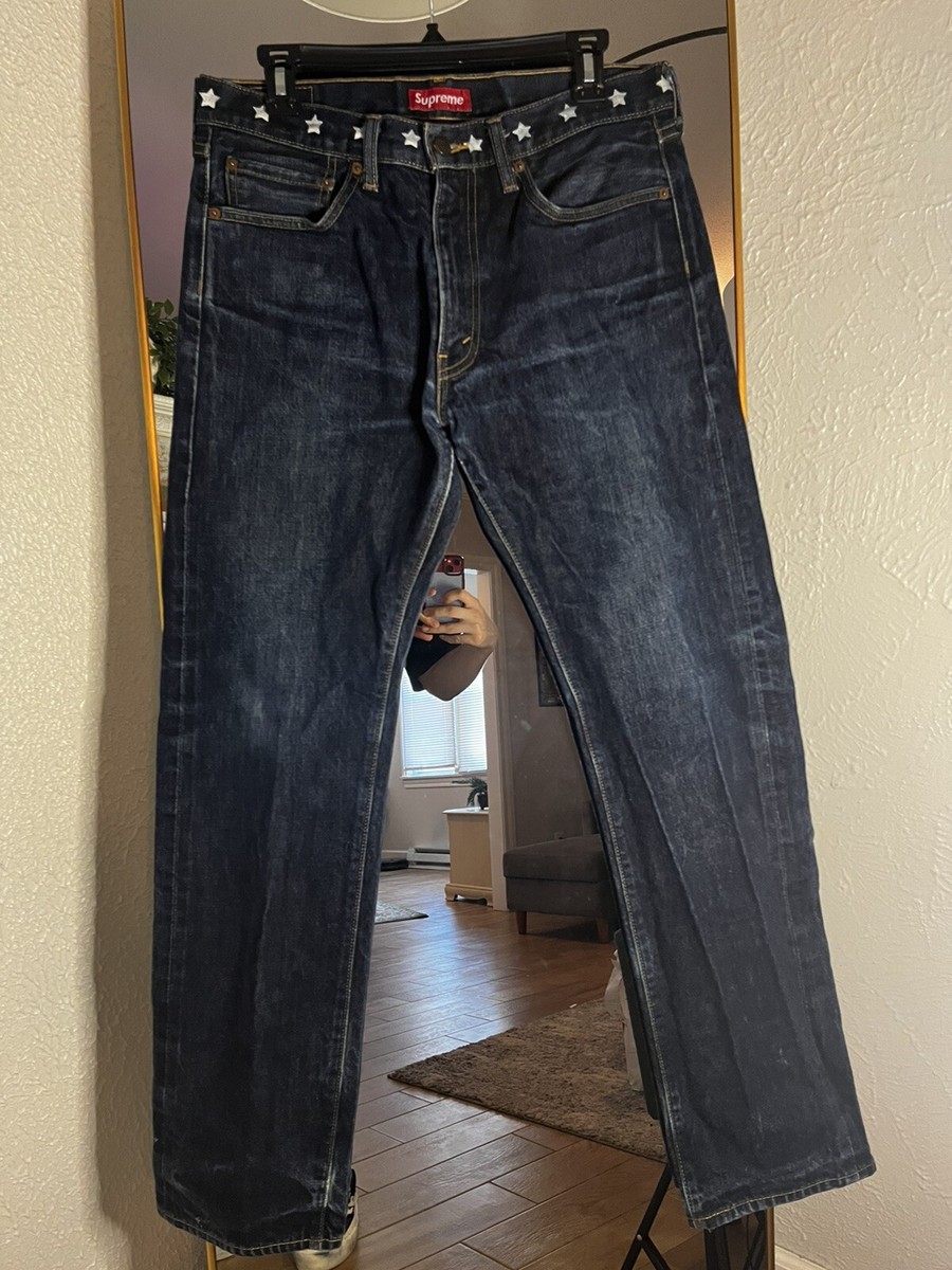 Rare Supreme x Levi's Star Rigid Denim Blue Jeans 32x32 FW11 Rare Supreme x Levi's Star Rigid Denim Blue Jeans 32x32 FW11