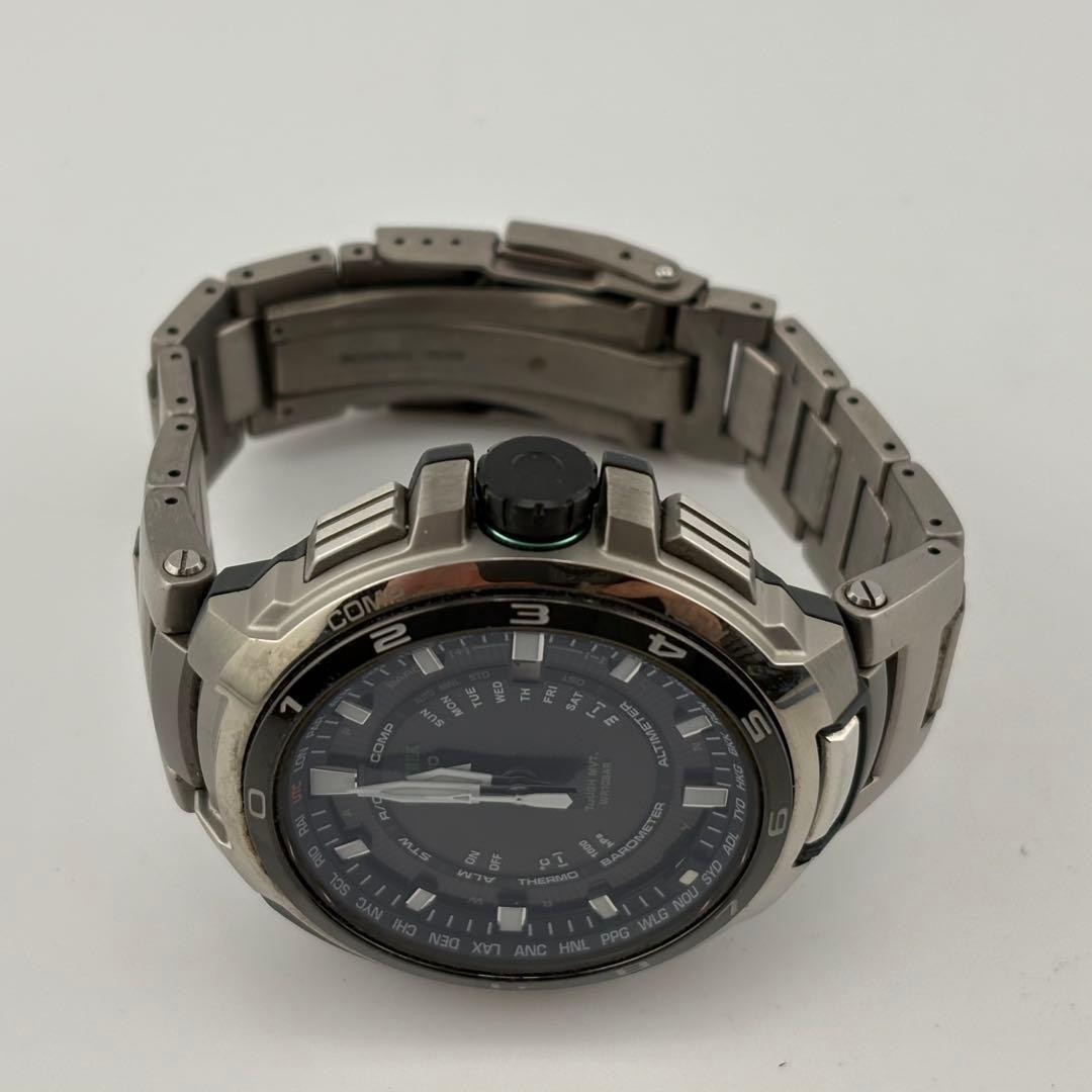 CASIO PRO TREK PRX-7000T Watch Titanium Radio Solar Analog Manaslu Rare image 6