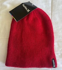 HURLEY Brand New Red Beanie Hat Cap with Tag Surfing Style