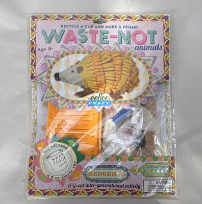 eeBoo Waste-Not Animals Hedgehog Kids Craft Kit Felt Cotton Sock Needle Thread
