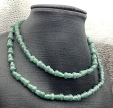 Video Certified Natural Green A Jade Jadeite Gourd Necklace 23 inches 420049 TS