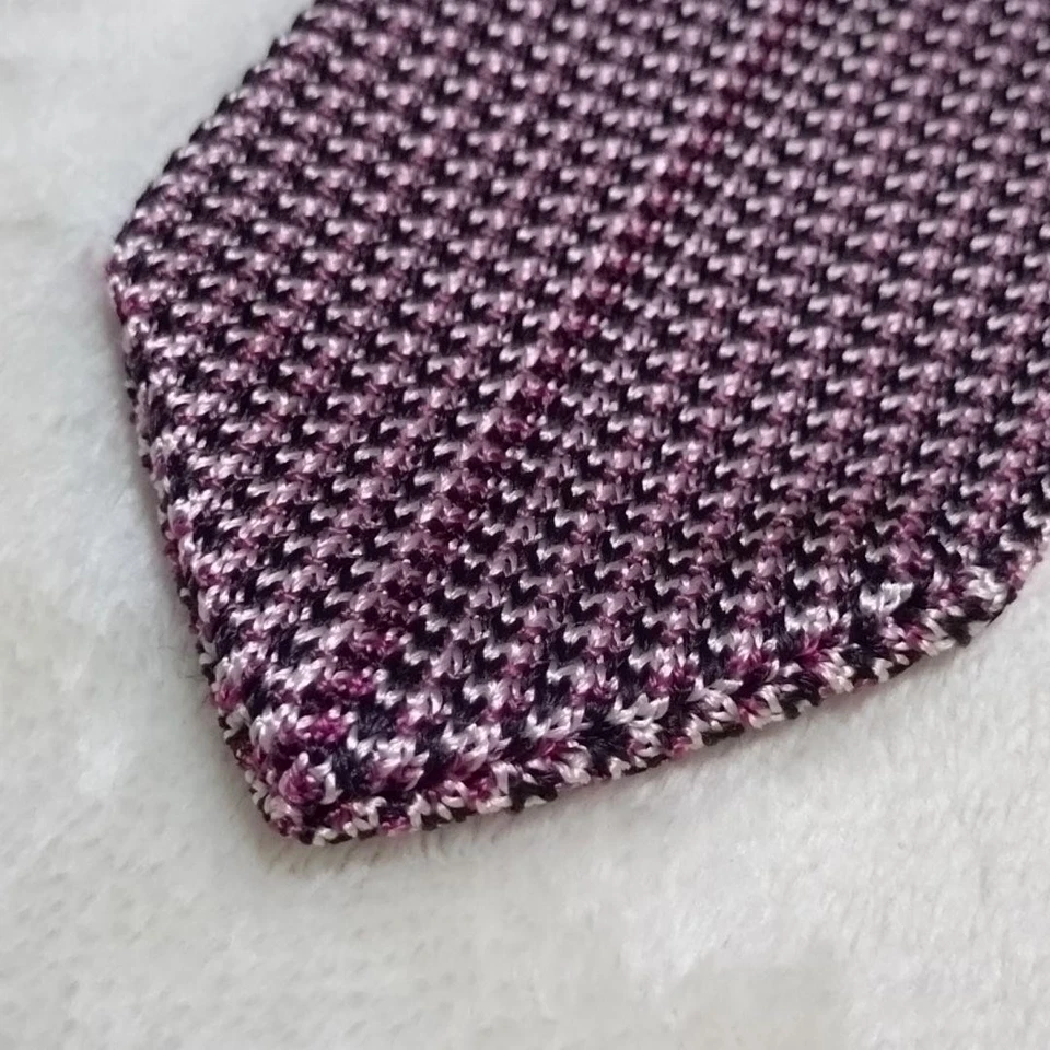 GUCCI шелк вязаный галстук вино красный X темно-синий X розовый 140 x 7,2 см подлинный мужчин - Изображение 4 из 4